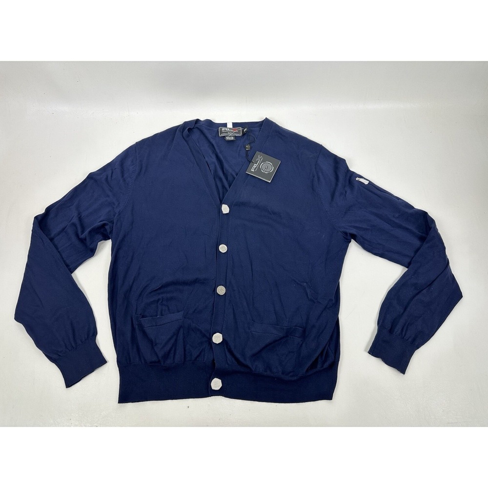 RLX Ralph Lauren‎ Golf Cardigan Pima Cotton Men's Size XXL Blue